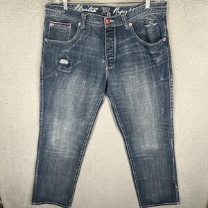 Parish Nation Jeans Mens 38x32 Blue Straight Leg Button Fly Y2K Denim